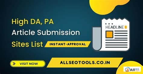 100 Instant Approval Article Submission Sites List October 2023