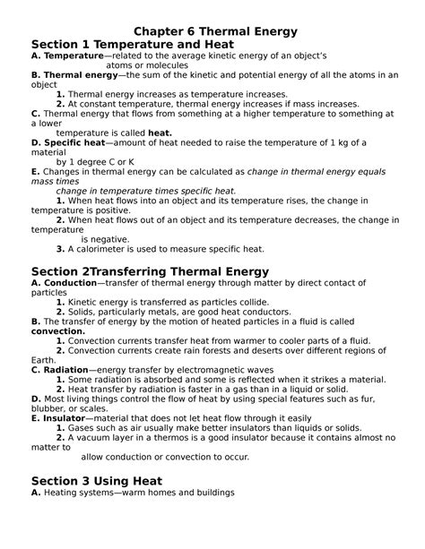 Chapter 6 Thermal Energy webnotes - Chapter 6 Thermal Energy Section 1