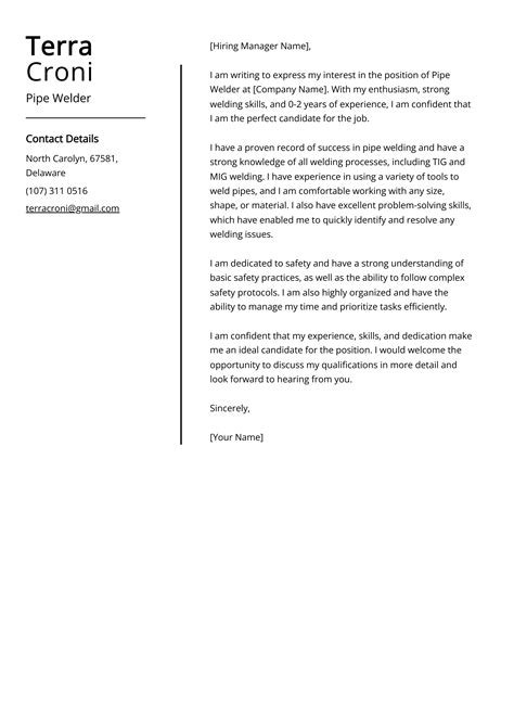 Pipe Welder Cover Letter Examples Template Tips