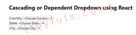 Cascading Or Dependent Dropdown Using React Js Roy Tutorials
