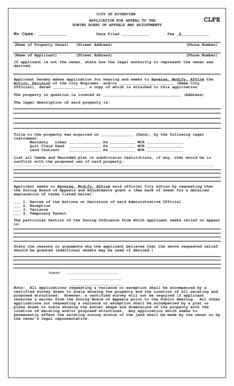 Fillable Online City Of Riverview Application For Appeal To The Zoning