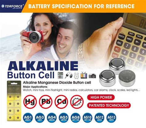 Button Cell Battery Chart