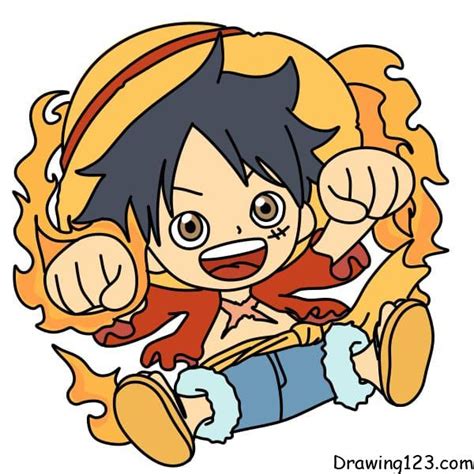 Luffy Drawing With Color