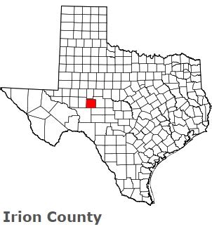 Irion County on the map of Texas 2024. Cities, roads, borders and ...