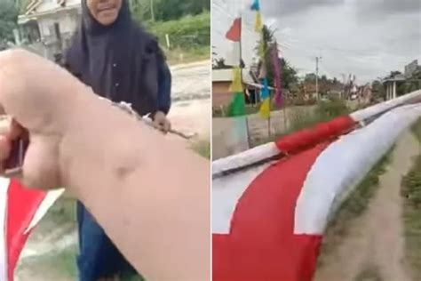 Bikin Ngakak Video Viral Emak Emak Rayakan Hut Ri Tapi Salah Pasang