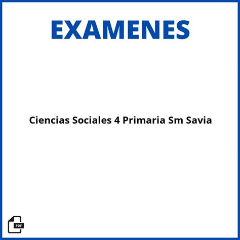 Examenes Ciencias Sociales Primaria Sm Savia Pdf