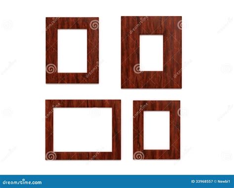 Four Photo Frames On The White Wall Stock Illustration Illustration