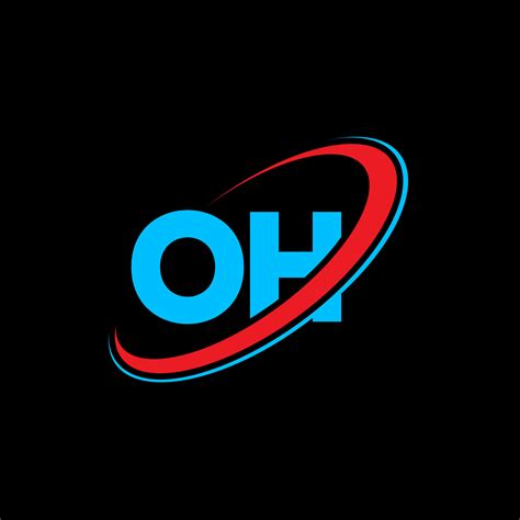 OH Logo OH Design Blue And Red OH Letter OH Letter Logo Design