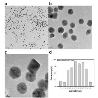 A C HR TEM Images And D A Size Histogram Of PD AuNPs The Scale Bars