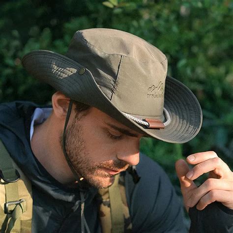 Waterproof Wide Brim Hunting Bucket Hat With Letter Embroidery And