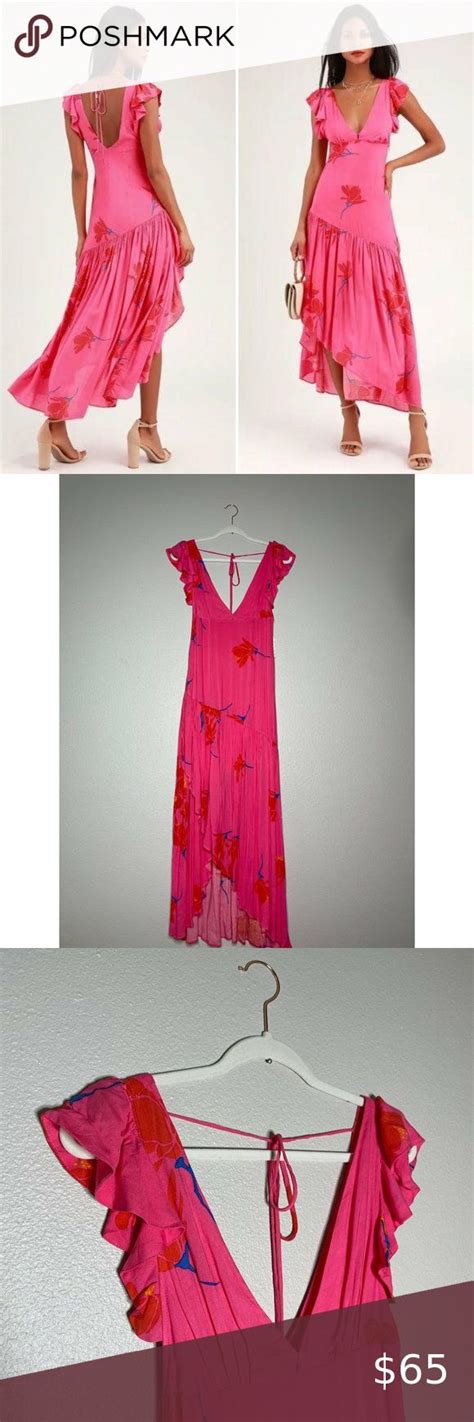 Free People Shes A Waterfall Maxi Dress Pink 0 Pink Maxi Dress Dress