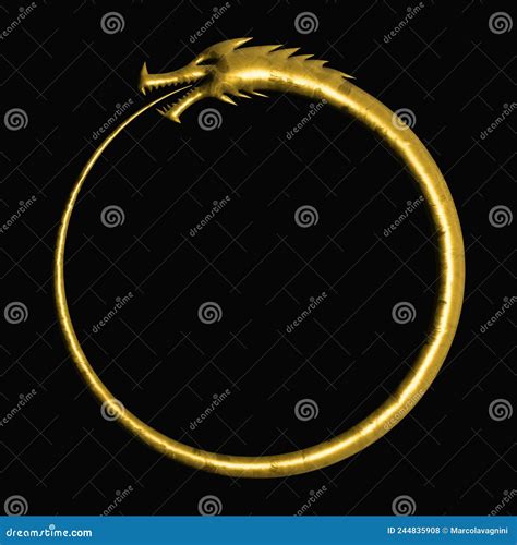 Golden Ouroboros Infinity Symbol Stock Illustration - Illustration of dragon, brush: 244835908