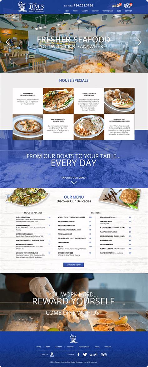 Captain Jims Seafood | Web Design Portfolio | Crush Interactive