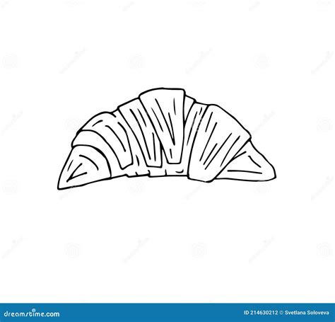 Vector Hand Drawn Doodle Sketch Croissant Stock Vector Illustration