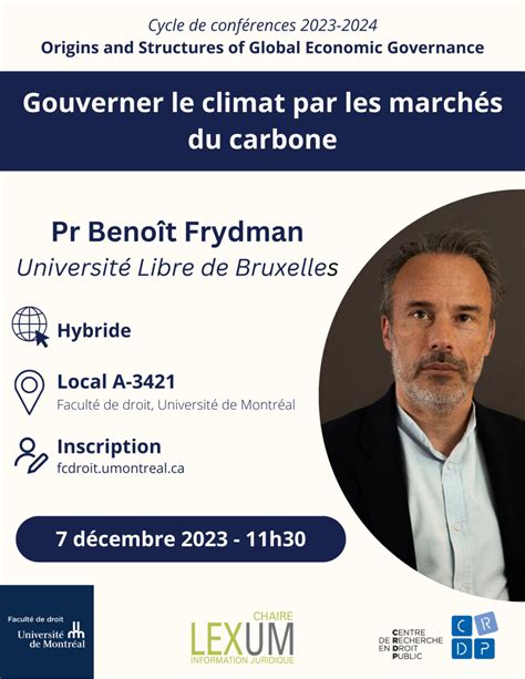 Conf Rence Venir Gouverner Le Climat Par Les March S Du Carbone