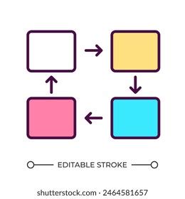 Kanban Flowchart Rgb Color Icon Board Stock Vector Royalty Free