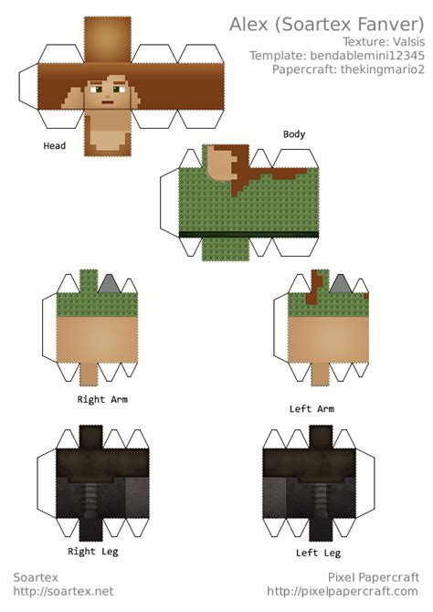 13+Simple Alex Papercraft Minecraft - TheDoorcfcTaylorSville