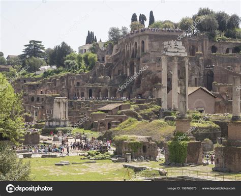 April 2018 Forum Romanum Fori Romani Antike Stätte Der Antiken