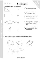 Angles CM2 Exercice évaluation révision leçon pdf à imprimer