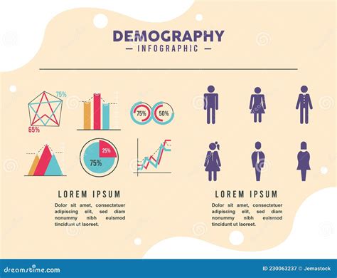 Six Demography Infographic Icons Stock Vector Illustration Of Figures