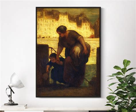 Honore Daumier The Laundress Vintage Oil Painting Etsy