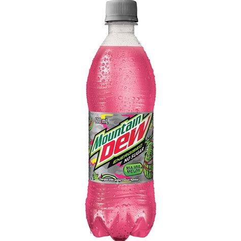 Mountain Dew Energised Sugar Free Major Melon Soft Drink Single Bottle