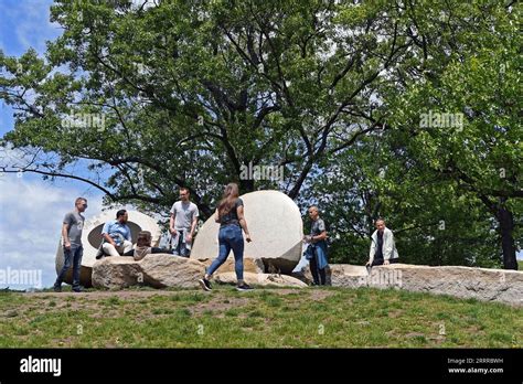 york    visitors sit  isamu noguchi