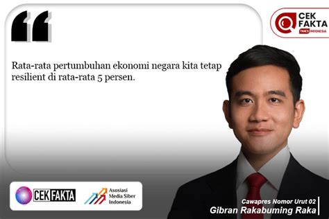 Cek Fakta Gibran Sebut Rerata Pertumbuhan Ekonomi Indonesia Times