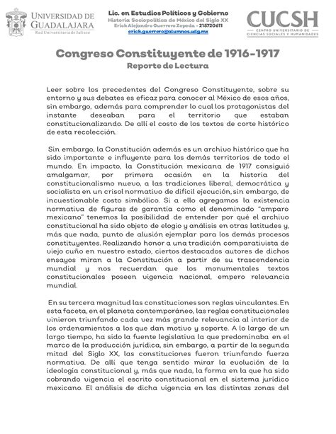 Congreso Constituyente De 1916 1917 Historia Sociopolitica De Mexico