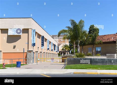 Irvine California 16 April 2020 Gymnasium And Banners At University High School The First