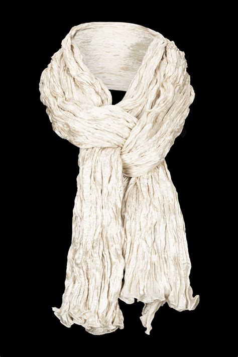 Silk scarf in crepe satin | Ivory - Fortuny