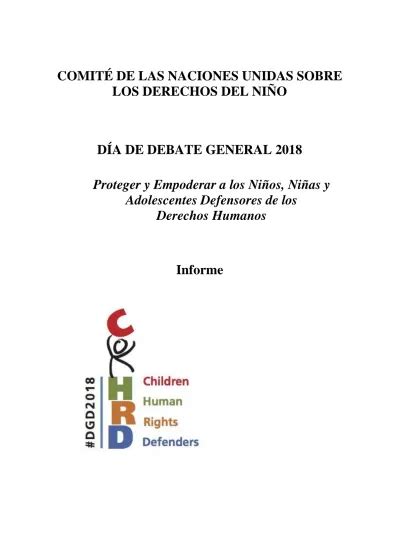 COMITÉ DE LAS NACIONES UNIDAS SOBRE LOS DERECHOS DEL NIÑO DÍA DE DEBATE