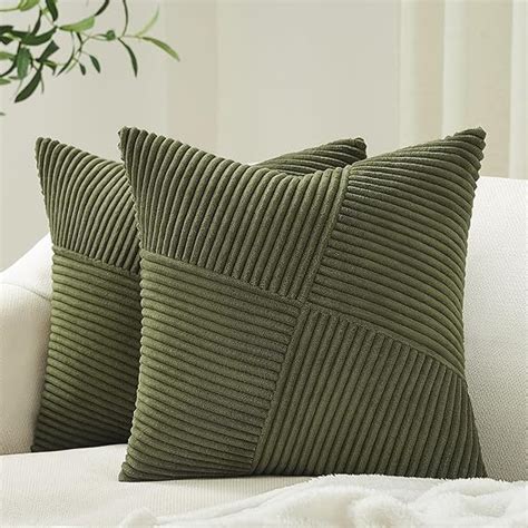 Topfinel Olive Green Decorative Throw Pillow Covers Set Of 2 18x18