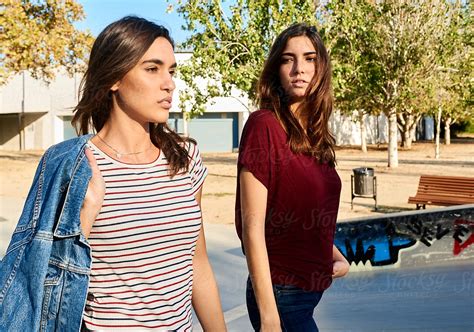 Women Walking In Skatepark By Stocksy Contributor Guille Faingold