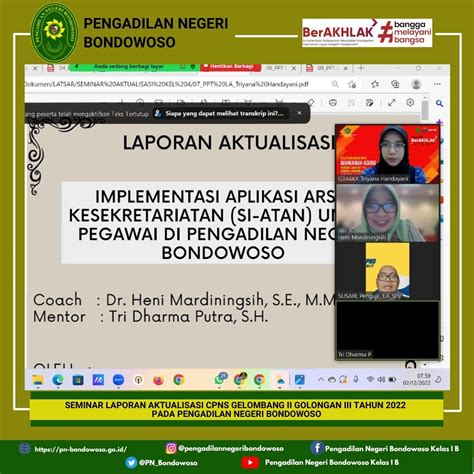 Seminar Laporan Aktualisasi Cpns Gelombang Ii Golongan Iii Tahun 2022