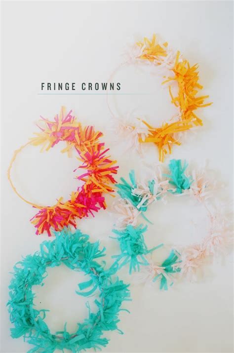 Fringe Crepe Paper Crowns Paper Crowns Diy Crafts Crafts