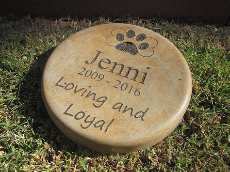 Personalized Engraved Pet Memorial Step Stone Diameter Loving And