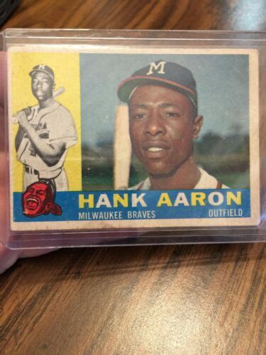 HAMMERIN HANK AARON 1960 TOPPS BASEBALL 300 MILWAUKEE BRAVES VINTAGE