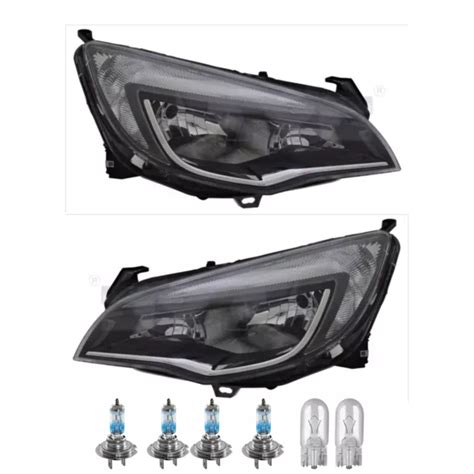 PHARE AVANT SET Noir Incl Osram Lampes H7 Avec Feux De Jour Pour Opel