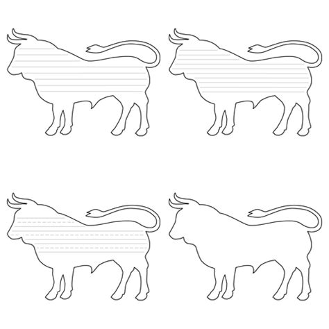 Bull Shaped Writing Template Free Printable Papercraft Templates