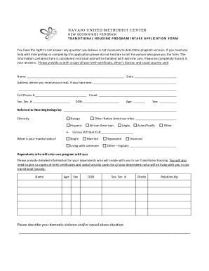 Fillable Online Housing Application Form Fillable Ca Pdf Fax Email