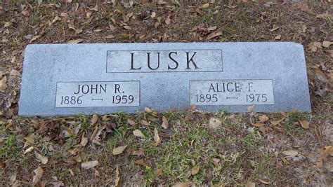 Fannie Alice Lusk Find A Grave Memorial