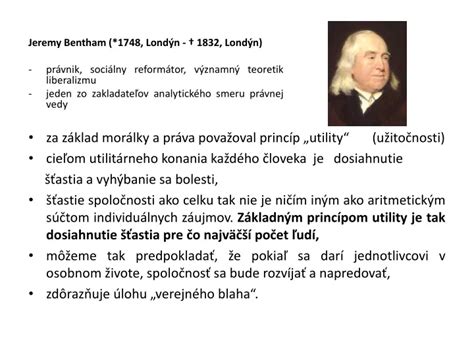 Ppt Jeremy Bentham 1748 Londýn † 1832 Londýn Powerpoint