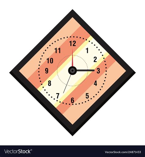 rhombus shaped clock  white background vector image