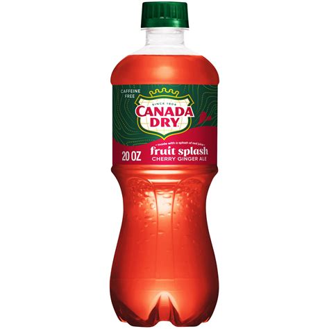 Canada Dry Caffeine Free Fruit Splash Cherry Ginger Ale Soda Pop Fl