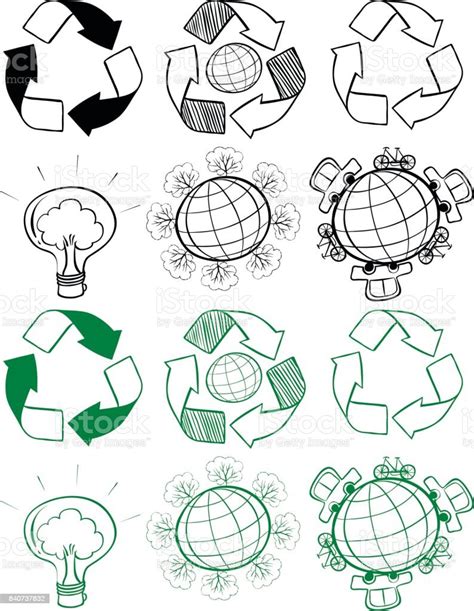 Different Design Of Recycle Symbols Stock Illustration - Download Image Now - Art, Australia ...