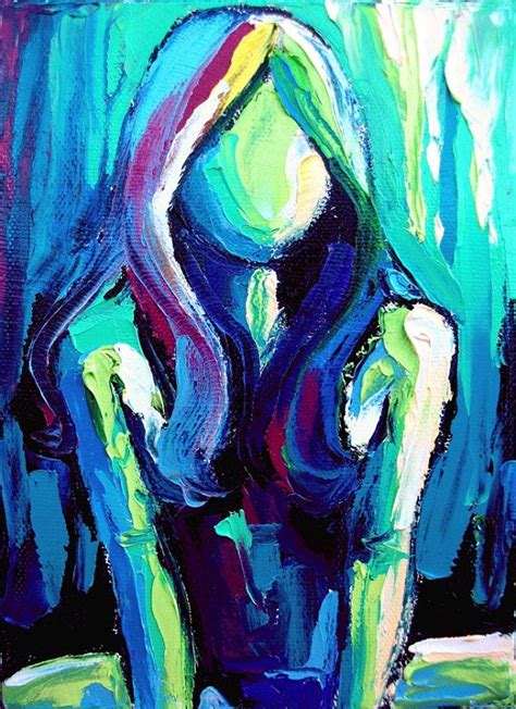 Femme 189 5x7 Impasto Abstract Nude Oil Painting By Aja Etsy