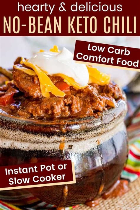 Easy Keto Chili Without Beans Instant Pot Or Slow Cooker