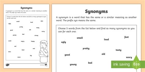 Synonyms Display Poster Twinkl Primary Display Off