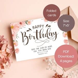 Printable Scripture Birthday Cards, Set of 4 Greeting Cards, Christian ...